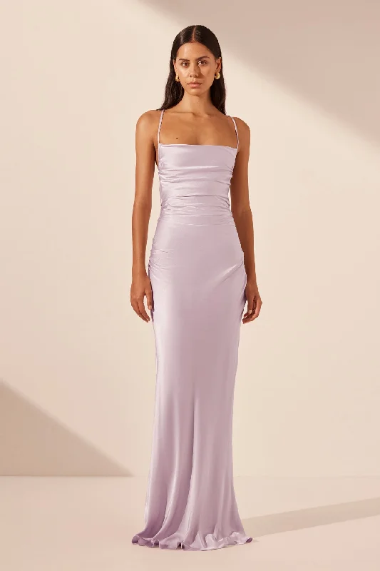 LA LUNE LACE BACK MAXI DRESS - LILAC