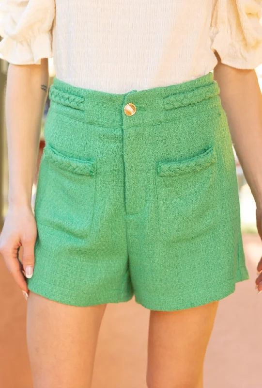 Rose Braided Waist Tweed Shorts - Final Sale 30% off in cart