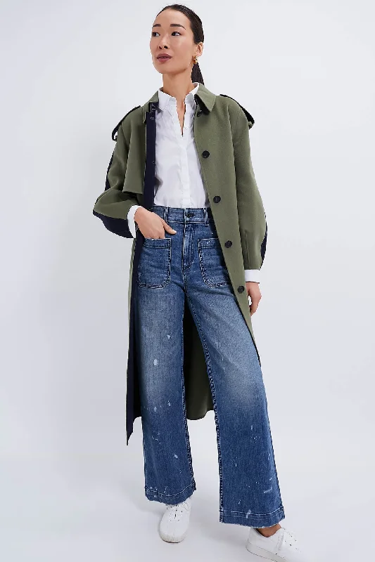 Chic, modern looks for the stylish woman   Light Military & Navy Ceyla Double Face Wool Coat
