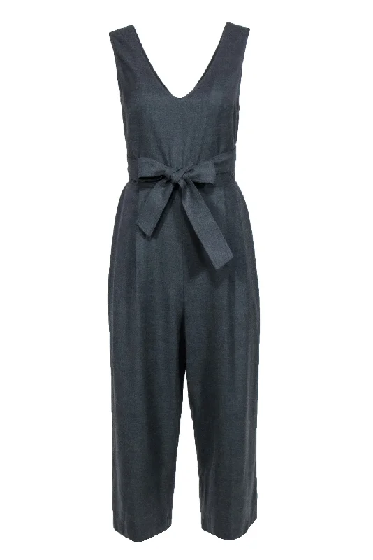 Club Monaco - Grey Wool Blend Wide Leg Jumpsuit Sz 6