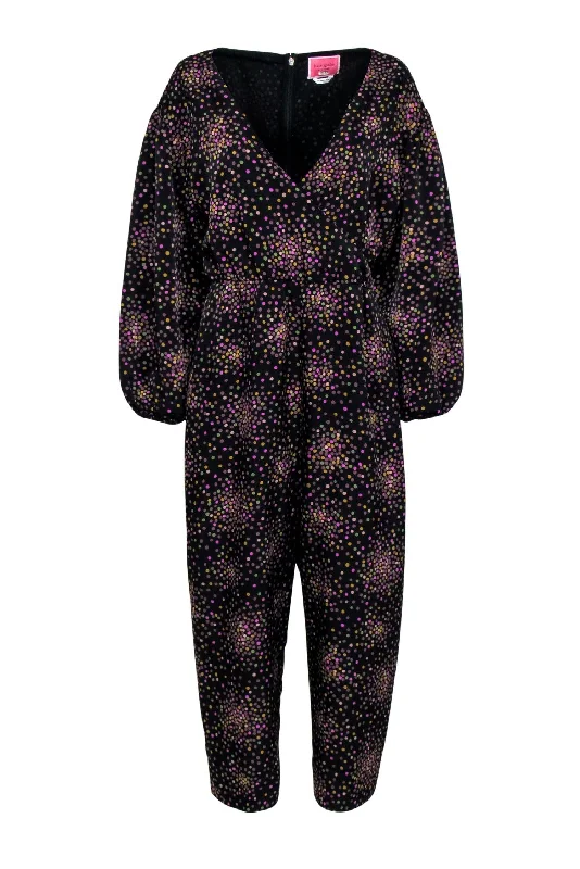 Kate Spade - Black w/ Multi Color Speckled Jumpsuit Sz 10