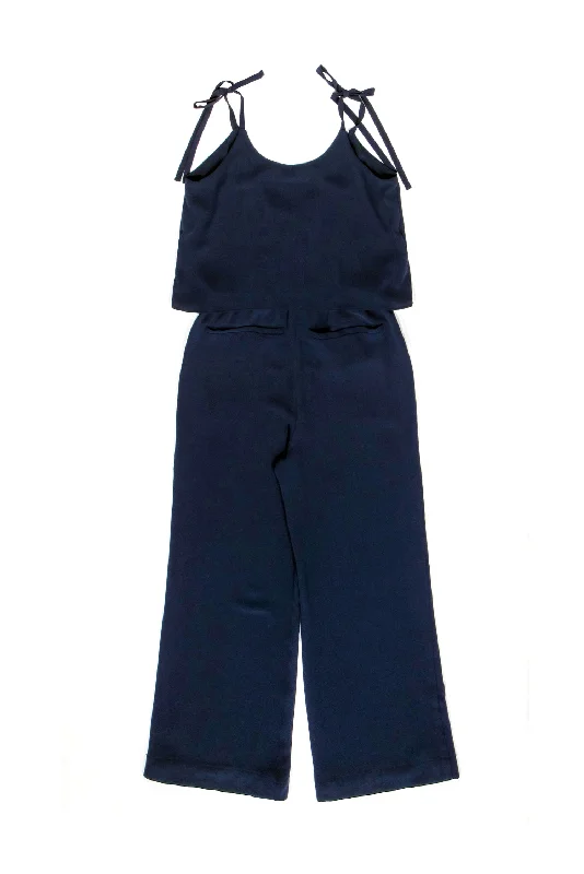 Theory - Navy Surplice Top Wide Leg Jumpsuit Sz 00